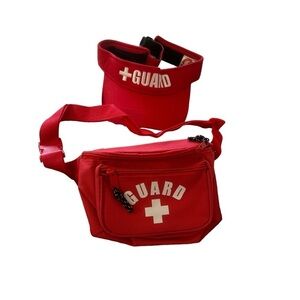 Blarix Guard Fanny Pack Hip Pack Waist Bag 3 Pockets and visor Red